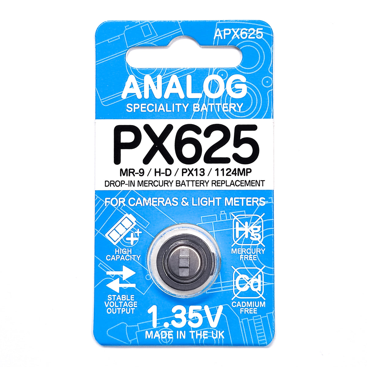 1.35V PX625 Mercury Battery Replacement (PX13, H-D, MR-9, E