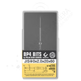 BP4 JIS JCIS #0x2.0x20x60 Crosspoint Recess Screwdriver Bit - Fits VESSEL D73 / HIOS BP-H4 / OHMI VH-4 / 4mm Shank / 800 System