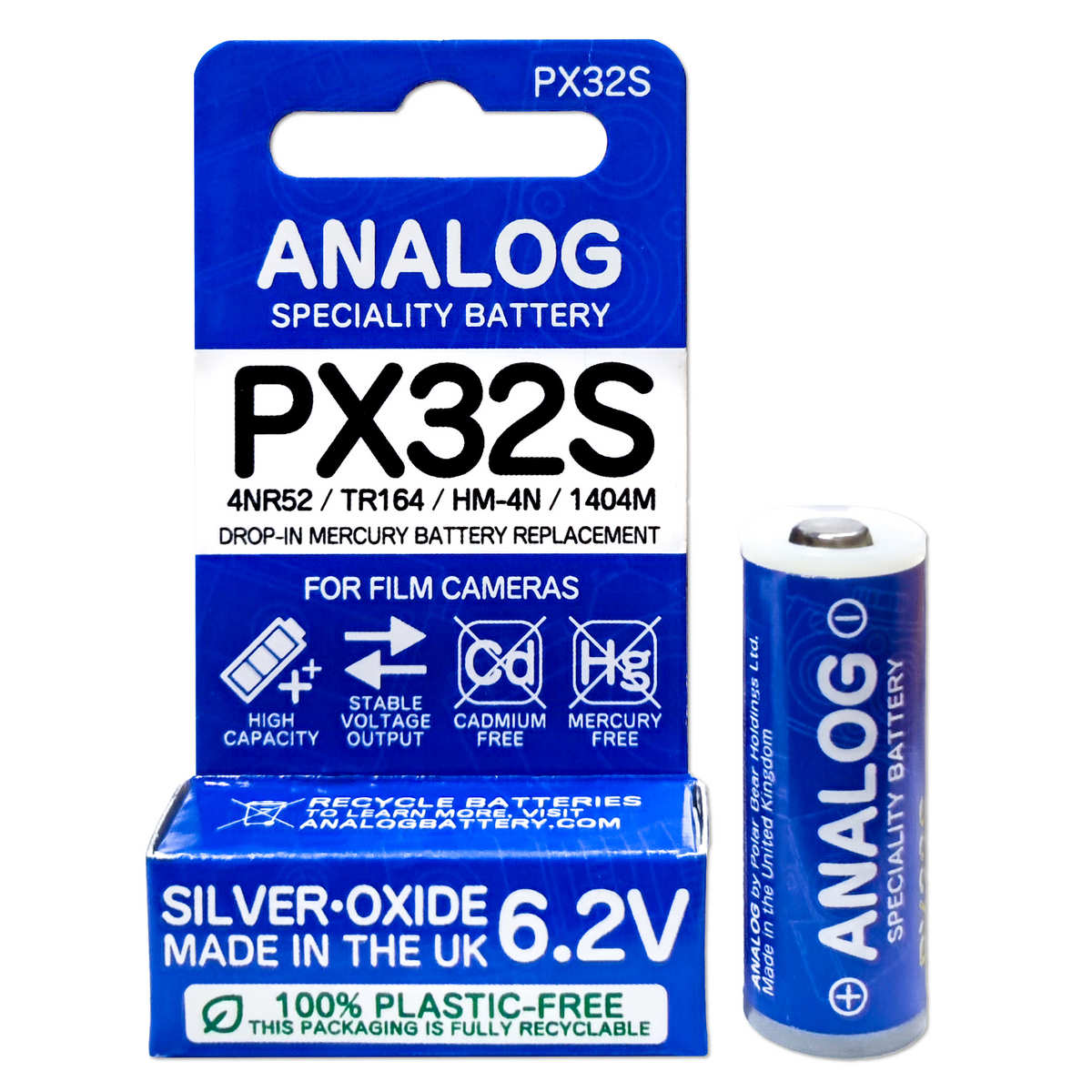 PX32 Silver Oxide Battery 6.2V (4NR52, A32PX, TR164, 1404M, HM-4N