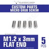 Grub Set Screw M1.2 x 3mm FLAT END (Silver)