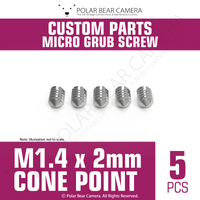Grub Set Screw M1.4 x 2mm CONE POINT (Silver)