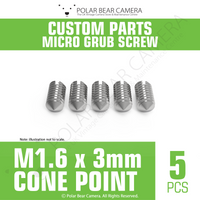 Grub Set Screw M1.6 x 3mm CONE POINT (Silver)