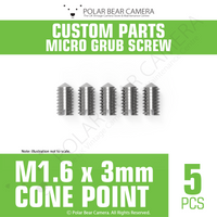 Grub Set Screw M1.6 x 3mm CONE POINT (Silver)
