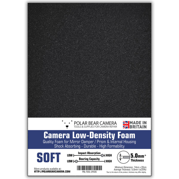 Camera Low Density Foam (SOFT / 5mm) for Mirror Damper / SLR Prism Housing / Camera Internal Spacer