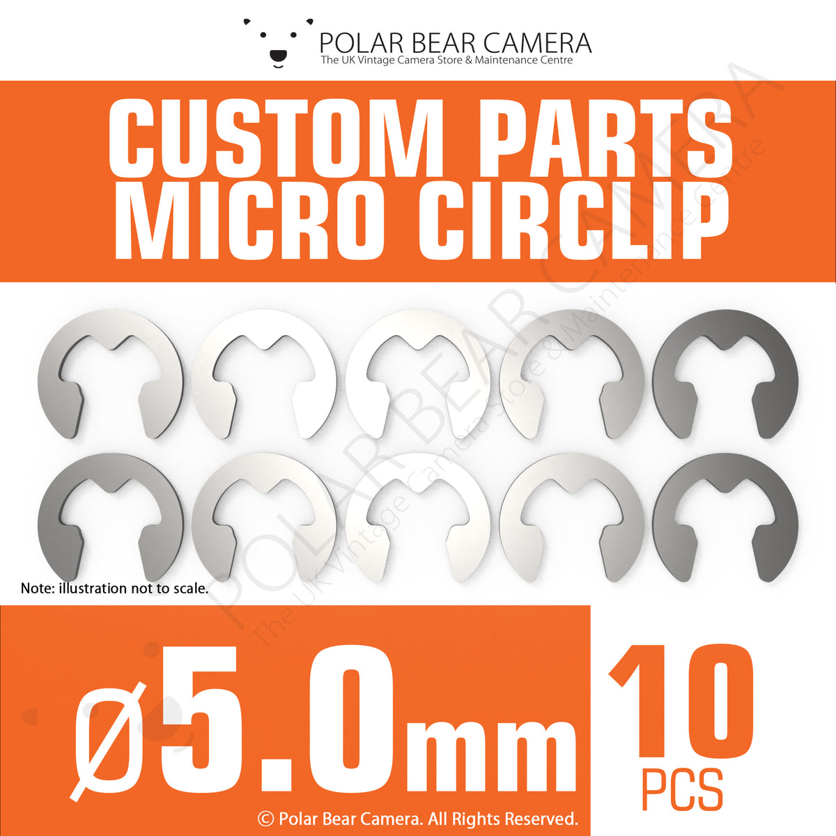 Micro Circlip Cclip Rotor Clip Snap Ring 5.0mm Stainless Steel (10Pcs