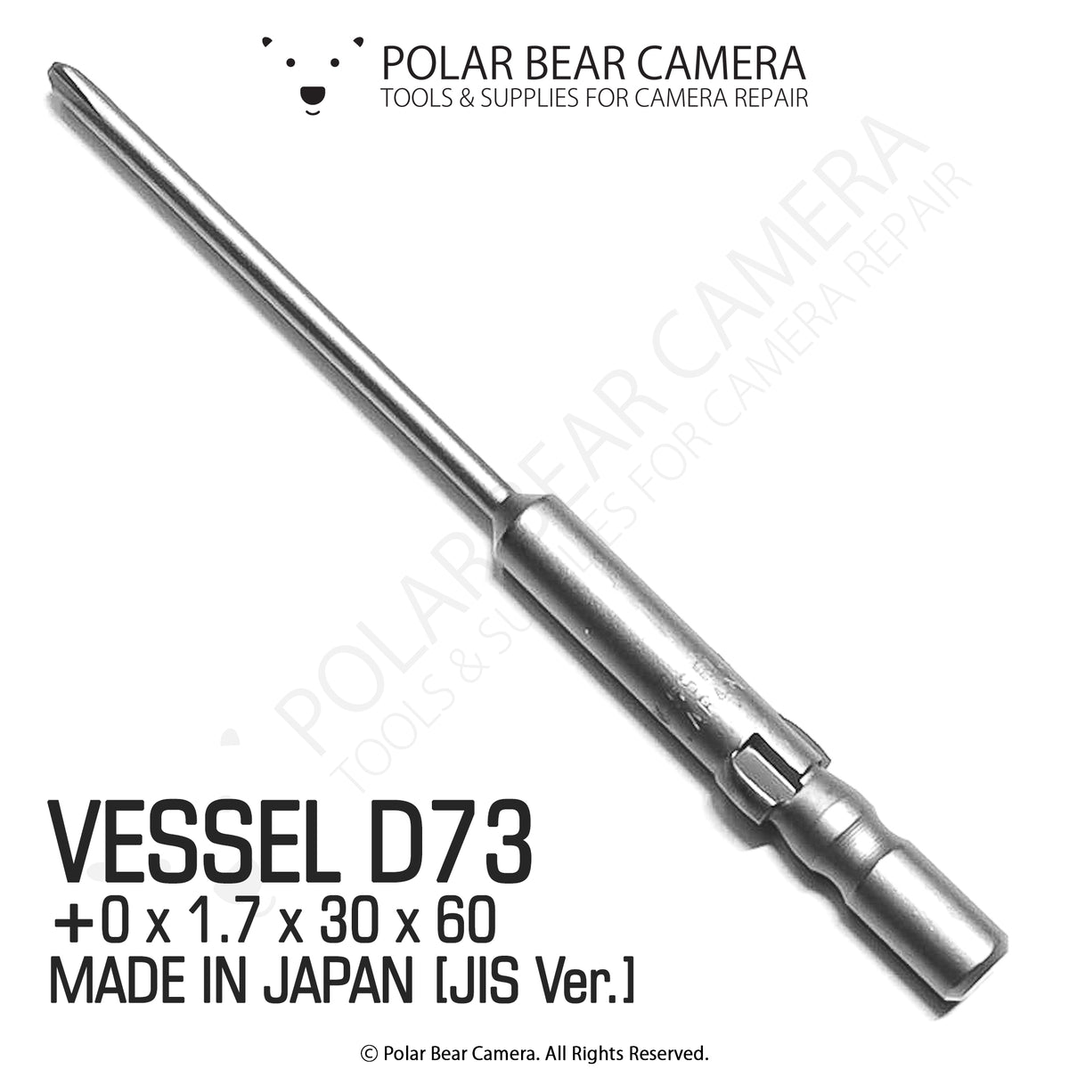 VESSEL JIS Screwdriver Bits D73 0x1.7x30x60 (MADE IN JAPAN) - Fits