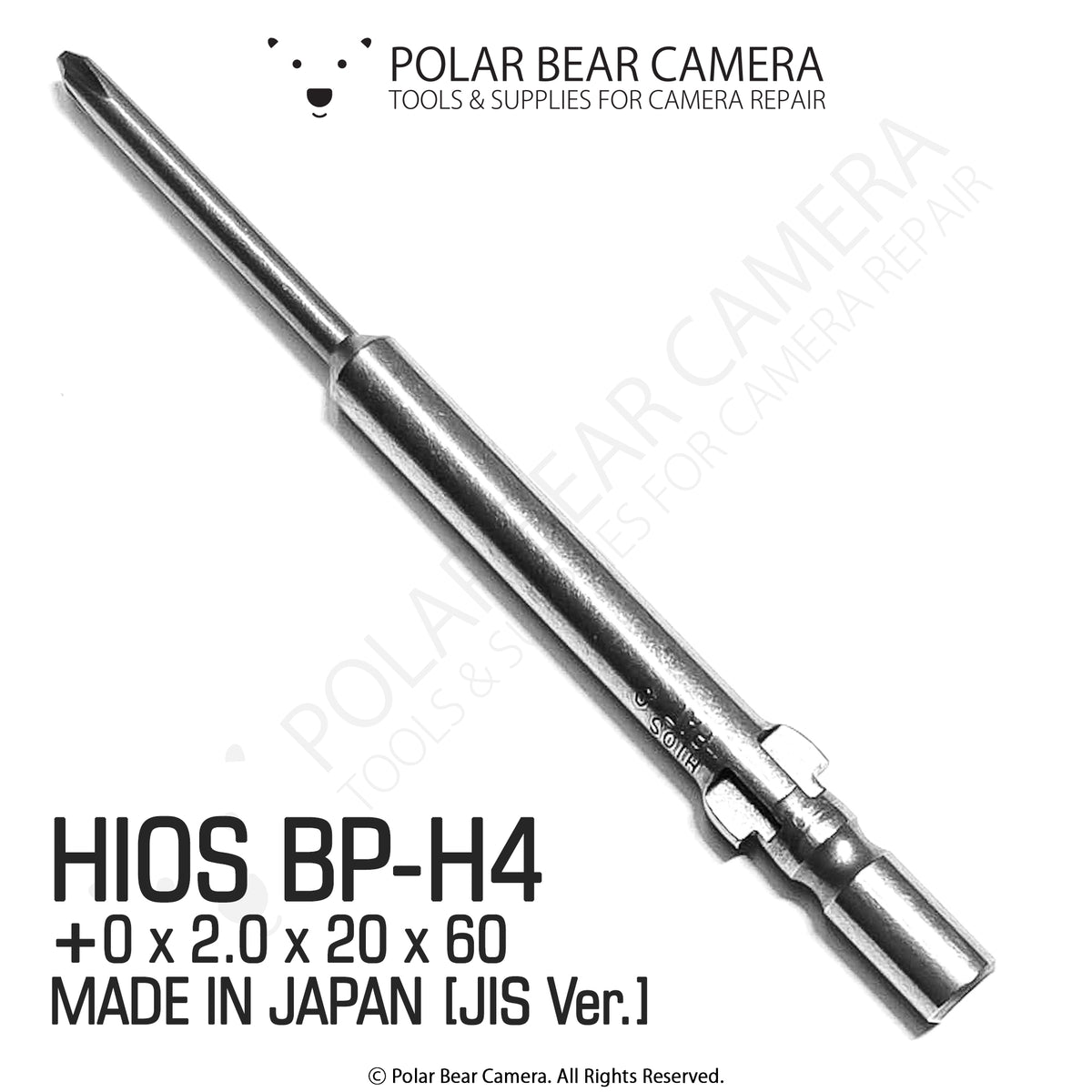 HIOS JIS Screwdriver Bits BP-H4 0x2.0x20x60 (JAPAN) Fits BP4 VESSE –  Polar Bear Camera
