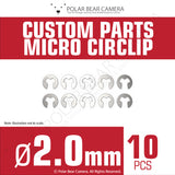 Micro Circlip C-clip Rotor Clip Snap Ring 2.0mm Stainless Steel (10Pcs)