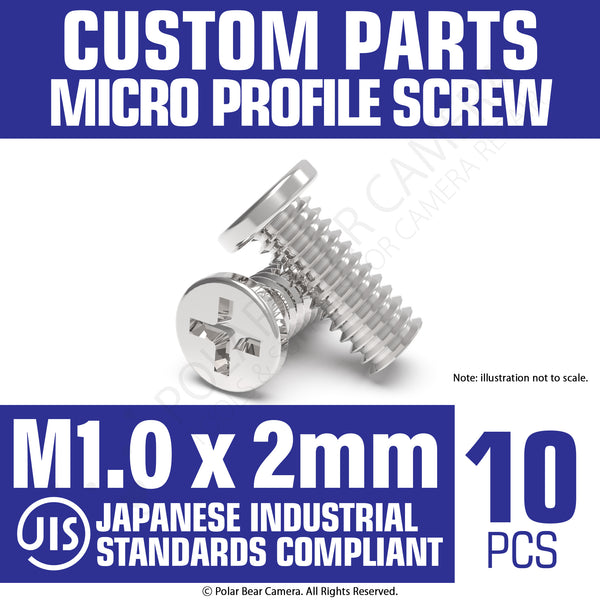 JIS Micro Profile Screw M1.0 x 2mm (Head 2.0x0.4) Stainless Steel Cross Point