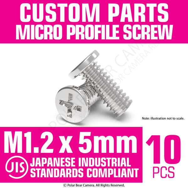JIS Micro Profile Screw M1.2 x 5mm (Head 2.3x0.5) Stainless Steel Cross Point