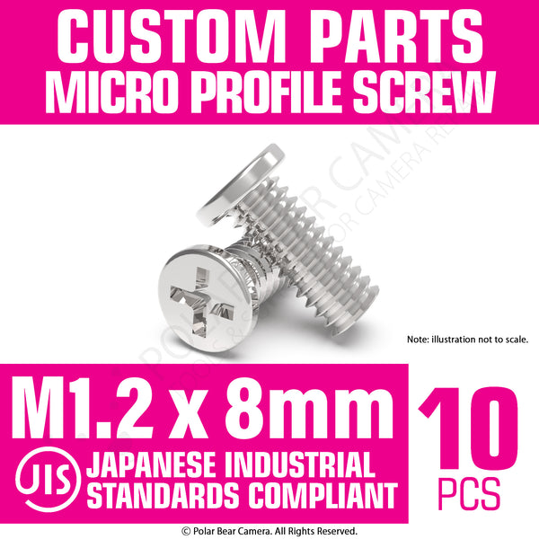 JIS Micro Profile Screw M1.2 x 8mm (Head 2.3x0.5) Stainless Steel Cross Point