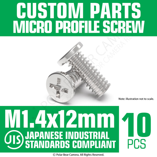 JIS Micro Profile Screw M1.4 x 12mm (Head 2.6x0.5) Stainless Steel Cross Point