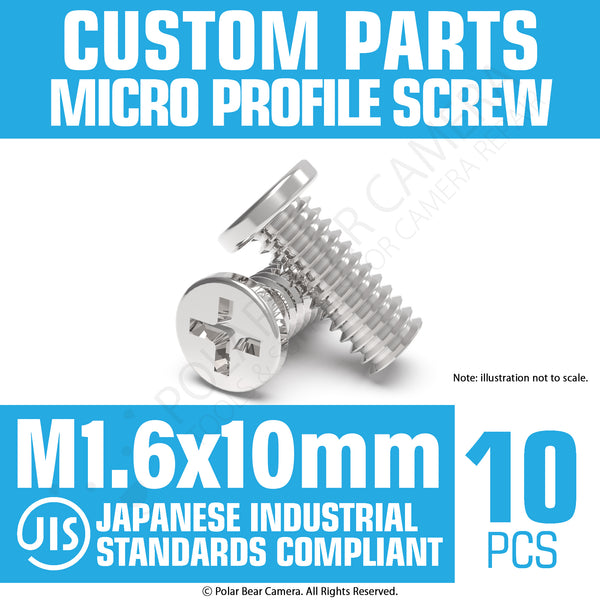 JIS Micro Profile Screw M1.6 x 10mm (Head 3.0x0.6) Stainless Steel Cross Point