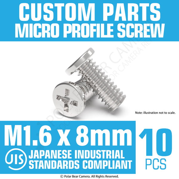 JIS Micro Profile Screw M1.6 x 8mm (Head 3.0x0.6) Stainless Steel Cross Point
