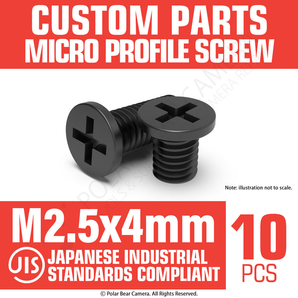 JIS Micro Profile Screw M2.5 x 4mm Black (Head 5x0.6) Cross Point