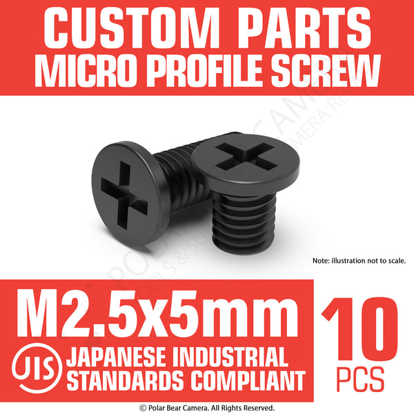 JIS Micro Profile Screw M2.5 x 5mm Black (Head 5x0.6) Cross Point