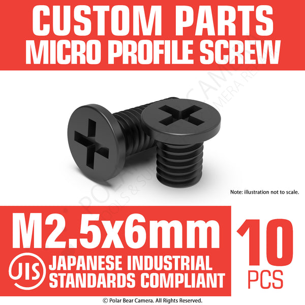 JIS Micro Profile Screw M2.5 x 6mm Black (Head 5x0.6) Cross Point