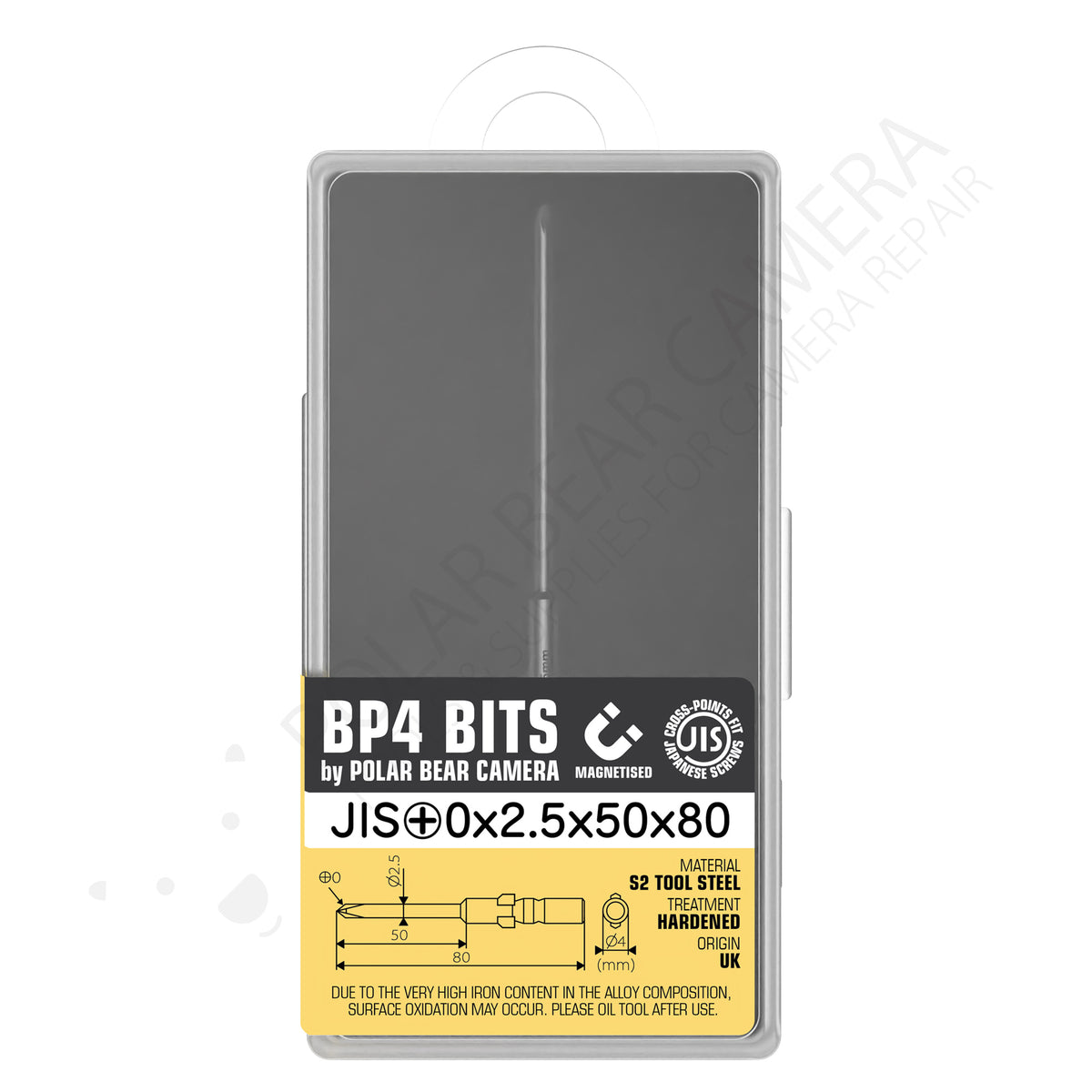 BP4 JIS JCIS #0x2.5x50x80 Long Tip Crosspoint Recess Screwdriver Bit ...