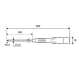 ANEX JIS JCIS Crosspoint Magnetised Precision Screwdriver No.3512 (+0 x 100)