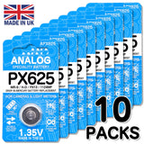 [10 Pack] 1.35V PX625 Battery (PX13, H-D, MR-9, E-625N, EPX625, 625, MRB625)