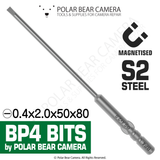 BP4 0.4x2.0x50x80 Long Tip Flathead Slotted Magnetised Screwdriver Bit - Fits VESSEL D73 / HIOS BP-H4 / OHMI VH-4 / 4mm Shank / 800 System