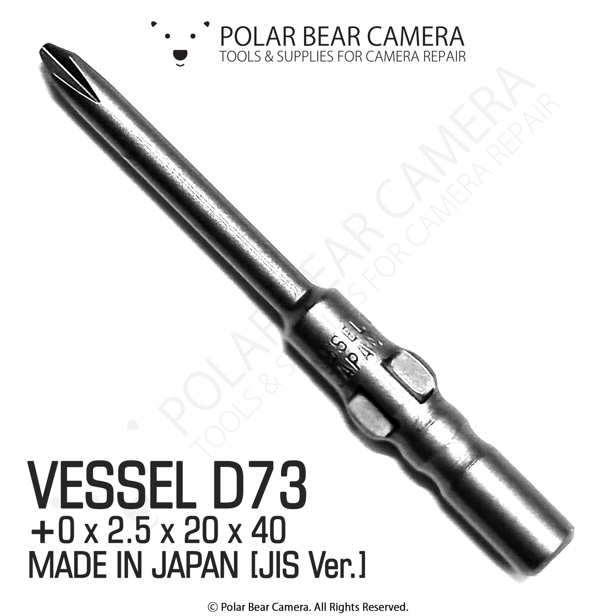 VESSEL D73 #0x2.5x20x40 (Japan) JCIS JIS Screwdriver Bit – Polar