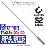 BP4 T4x2.5x100x120 Extra Long Torx™ Compatible Magnetised Screwdriver Bit For Polaroid SX-70 Sonar 680- Fits VESSEL D73 / HIOS BP-H4 / OHMI VH-4 / 4mm Shank / 800 System