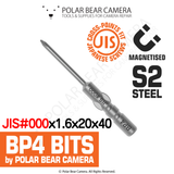 BP4 JIS #000x1.6x20x40 Crosspoint Recess Screwdriver Bit - Fits VESSEL D73 / HIOS BP-H4 / OHMI VH-4 / 4mm Shank / 800 System