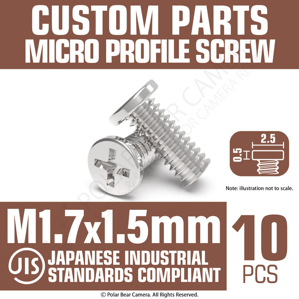 JIS Micro Profile Screw M1.7 x 1.5mm (Head 2.5x0.5) Cross Point