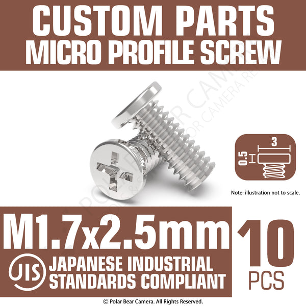 JIS Micro Profile Screw M1.7 x 2.5mm (Head 3x0.5) Cross Point