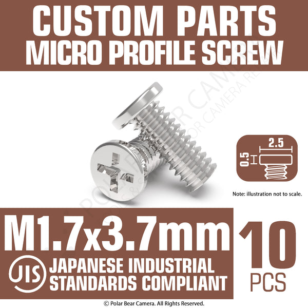 JIS Micro Profile Screw M1.7 x 3.7mm (Head 2.5x0.5) Cross Point