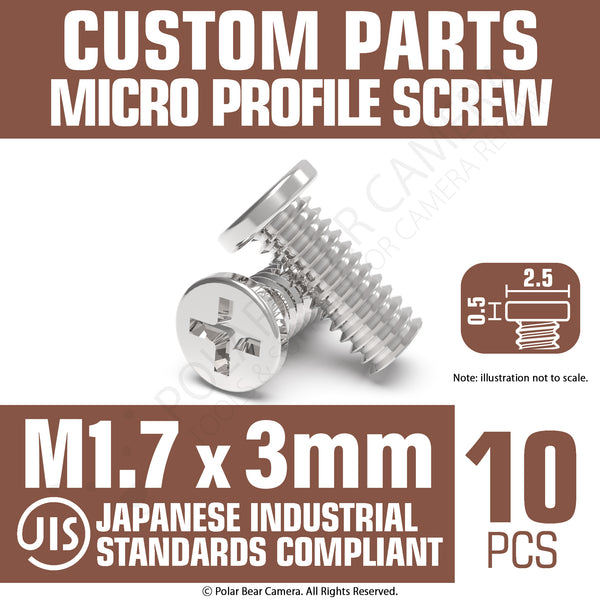 JIS Micro Profile Screw M1.7 x 3mm (Head 2.5x0.5) Cross Point