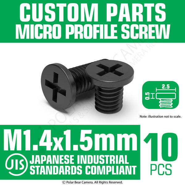 JIS Micro Profile Screw M1.4 x 1.5mm Black (Head 2.5x0.5) Cross Point