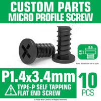 Micro Profile Screw P1.4 x 3.4mm Black (Head 2.5x0.6) Cross Point