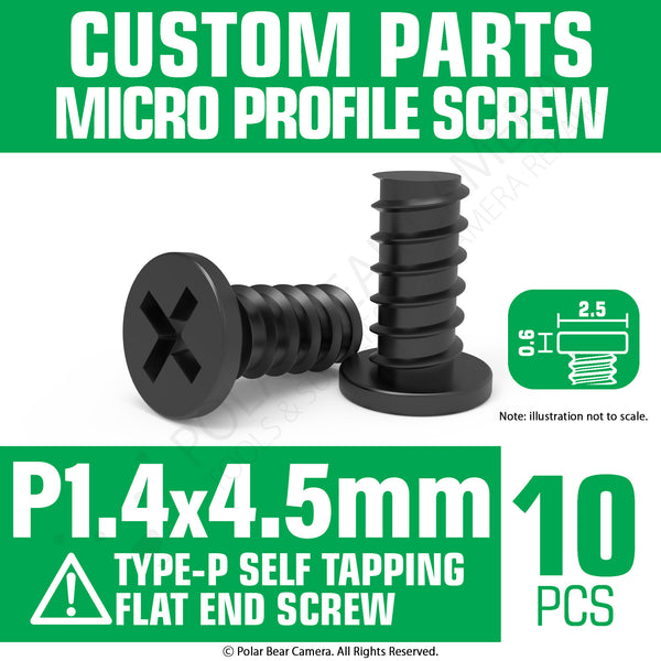Micro Profile Screw P1.4 x 4.5mm Black (Head 2.5x0.6) Cross Point