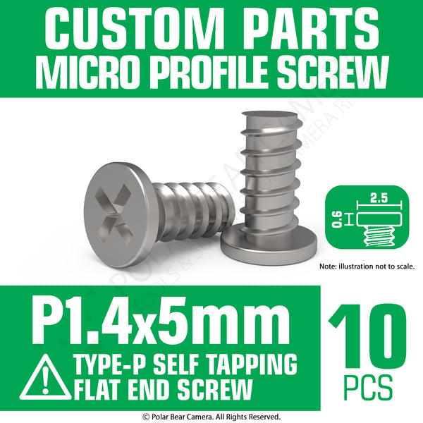 Micro Profile Screw P1.4 x 5mm (Head 2.5x0.6) Cross Point