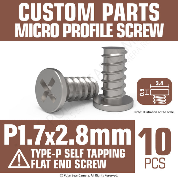 Micro Profile Screw P1.7 x 2.8mm (Head 3.4x0.5) Cross Point