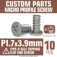 Micro Profile Screw P1.7 x 3.9mm (Head 3.3x0.5) Cross Point