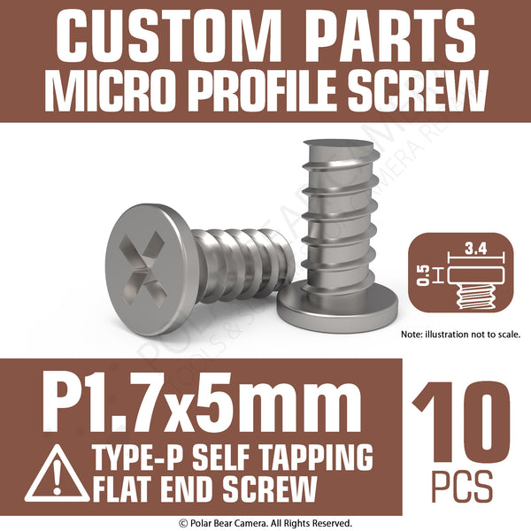 Micro Profile Screw P1.7 x 5mm (Head 3.4x0.5) Cross Point