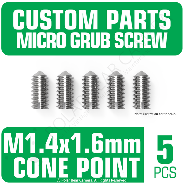 Grub Set Screw M1.4 x 1.6mm CONE POINT (Silver)