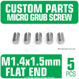 Grub Set Screw M1.4 x 1.5mm FLAT END (Silver)