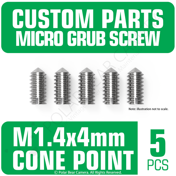 Grub Set Screw M1.4 x 4mm CONE POINT (Silver)