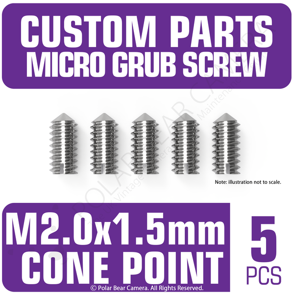 Grub Set Screw M2 x 1.5mm CONE POINT (Silver)