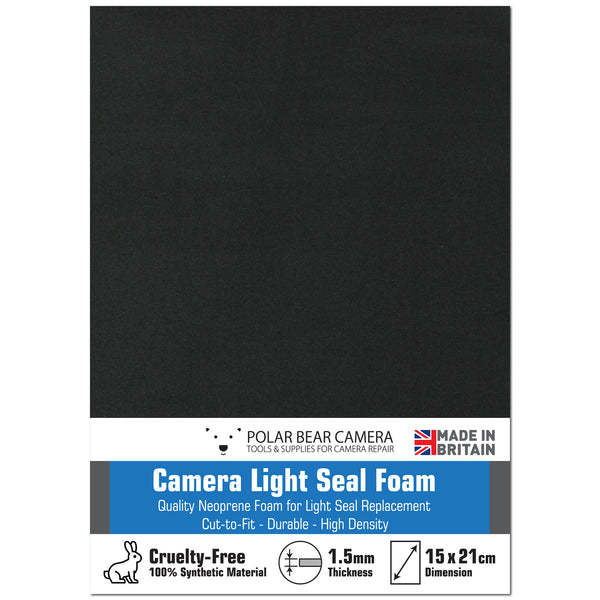 1.5mm Camera Light Seal Soft-Touch Foam NON-ADHESIVE (1 Sheet) MADE IN UK