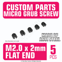 Grub Set Screw M2 x 2mm FLAT END (Black)