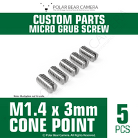 Grub Set Screw M1.4 x 3mm CONE SHARP POINT End Stainless Steel