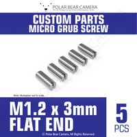 Grub Set Screw M1.2 x 3mm FLAT POINT End Stainless Steel