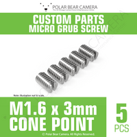 Grub Set Screw M1.6 x 3mm CONE SHARP POINT End Stainless Steel