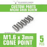 Grub Set Screw M1.6 x 3mm CONE SHARP POINT End Stainless Steel