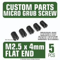Grub Set Screw M2.5 x 4mm FLAT END (Black)
